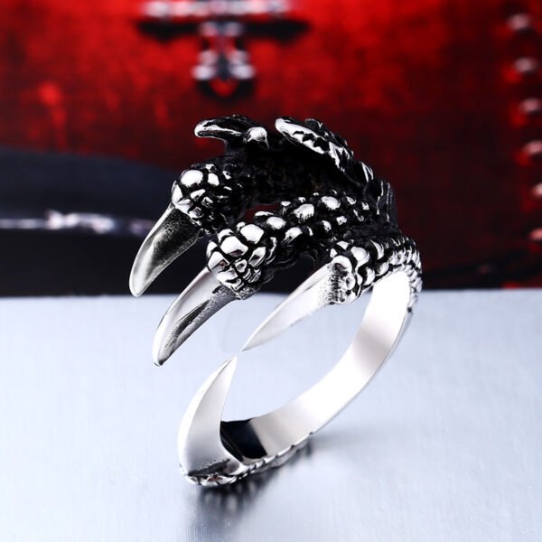 Vanna Viking Dragon Claws Adjustable Unisex Stainless Steel Ring
