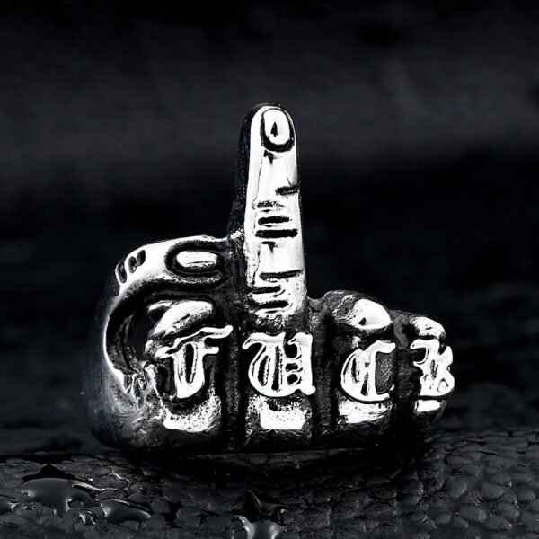 Vanna Middle Finger Woman and Man Stainless Steel Ring