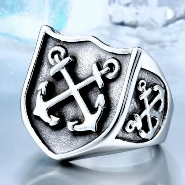 Vanna Steel Stainless Triple Crossed Anchor Unisex Big Fashion Hot seller Ring