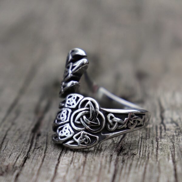Vanna Viking Bear Claw Rings Mens Trinity Knot Stainless Steel Ring Nordic Jewelry
